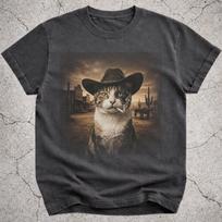 Calico Cat Cowboy Shirt, Western Cat Meme Tee, Funny Cowboy Cat Gift, Cat Lover Shirt, Calico Cat Tee L