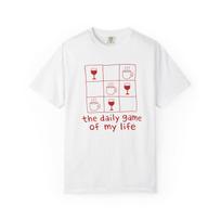 Wine and Coffee Tic-Tac-Toe T-Shirt | the daily game of my life XL