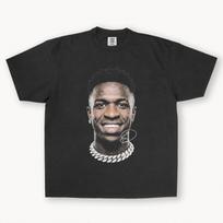 Vinicius Junior Grafinis Marškinėlis – Futbolo Autografuotas Gatvės Stiliaus Marškinėlis – Aukštos Kokybės Medvilnės Unisex T-Shirt Comfort Colors 1717 S gray