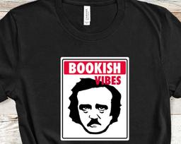 Poe Bookish Vibes Tee | Edgar Allan Poe Pop Art Tee | Unisex Tee L