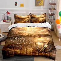 Psalm 91:4 Wings Sword Shield Design Set Bedding set (1 duvet cover, 2 pillowcases, duvet not included) 135x200cm