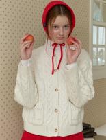 Cluny Pompom Cable Knit Cardigan - Ivory Ivory/Free