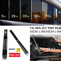 600X50cm Automobilio Stiklo Saulės Plėvelė Atspari Sprogimui Apsauganti Nuo Saulės Šilumos Izoliacinė Folija Automobilio Langų Tamsinimo Plėvelė Automobilio Aksesuaras Tamsintas Langas 50x300  VLT 1