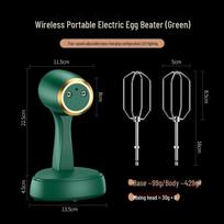 LISM Mini Handheld Electric Milk Frother & Egg Beater žalia