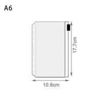 A5 A6 6 Ring Waterproof PVC Binder Zipper Bags for DIY Planner Document Receipt Card Storage Binder Zipper Bags 5pcs A6 white