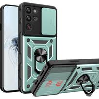 Armor Phone Case For ZTE Red Magic 10S Pro Redmagic 10 Pro 5G Cover Lens Protection Ring Magnetic Stand Holder Coque Fundas Capa ZTE nubia RedMagic 10 Pro žalia