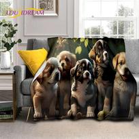 Cute Dog Samoye, Chihuahua, Husky, Koki Cartoon Soft Blankets,Keep Warm flannel Throw Blanket for Picnic Beds Sofa Home Bedroom Size: 75*100cm, Weight: 230 GSM