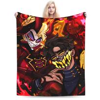 Warm Blanket Child Picnic Relax Alastor Vox Throw Blanket Hazbines Hoteles Flannel Bedspread For Bedroom Pattern Sofa Bed Cover Size: 75*100cm, Weight: 230 GSM