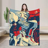 Mobile Suit Gundam 0079 Flannel Blankets Winter Soft Durable Bedding Throws for Girls Boys Bed Pattern Bedspread Sofa Bed Cover Size: 75*100cm, Weight: 230 GSM
