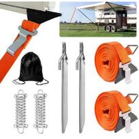 2-IN-1 Markizės Audros Juostos Dirželiai Pritvirtinimo Rinkiniai Thule, Fiamma, Dometic Markizės Stogeliui Daugumai Kemperių Vėjui Atsparus Fiksuotas Dirželis 1set black