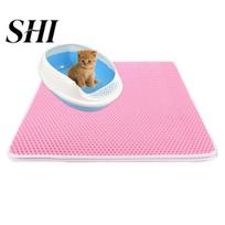 Dual Layer Waterproof Honeycomb Non-Slip Cat Litter Mat Floor Pad?Pet Supply 30x30cm rožinė
