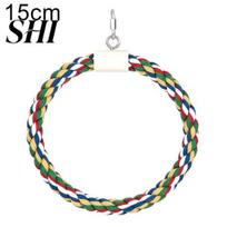 Pet Bird Parrot Cotton Rope Circle Ring Stand Hanging Swing Cage Chew Play Toy 15cm