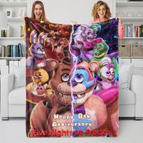 Penki naktys pas Freddy' flanelinis pledas minkštas šiltas pliušinis apklotas lengvas pledas sofos lovos dangalas snaudimui stovyklavimui FNAF gerbėjų dovana 75X95CM