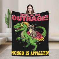 Mongo Is Appalled Plush Blanket Kids Adult Princess Cat Riding Dinosaur Flannel Throw Blanket Couch Chair Warm Quality Bedspread 75X95CM
