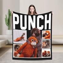 Punch Monkey Mielas pledas Flanelinis Vasaros Nešiojamas Šiltas Mėtomasis pledas Sofai Kelioninis Kilimo gabalas 75X95CM