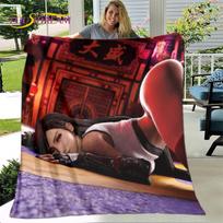 Tifa Aerith Sexy Girl Lace Anime Minkšta pliušinė antklodė, Flanelinė antklodė išmetimo antklodė svetainės miegamojo lovos sofos pikniko užvalkalui 75X95CM