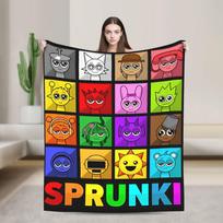 Sprunki Characters Game Blankets  Flannel Funny Breathable Throw Blanket for Home All Season 75X95CM