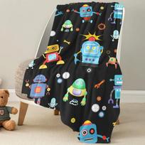 Roboto mesti pledas, minkštas flanelinis roboto pledas berniukams ir mergaitėms, vaikiško dizaino patogus šiltas antklodė lovai, sofai, gimtadienio dovana 75X95CM