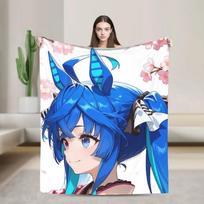 Twin Turbo Sakura Kimono Uma Musume Pretty Derby Waifu Anime Girl Plush Blanket for Couch Chair Sofa Bed 75X95CM