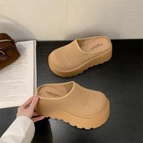 Women Platform Clogs Summer Breathable Mesh Slipers Thick Sole Slip On Shoes Comfortable Casual Outdoor Sandals Non Slip Slides 35 chaki