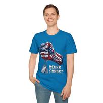 Patriotic Fist with Dog Tags T-Shirt Never Forget military remembrance 3XL