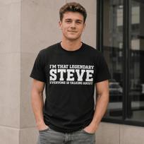 Steve Graphic T-Shirt Casual Streetwear Printed Crew Neck Tee S įvairiaspalvis