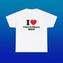 I Love Volleyball Men Unisex Heavy Cotton Tee Heart Y2K Funny Cute Romantic Meme Phrase Shirt Graphic Humor Sport Gift Witty Viral Quote 2XL