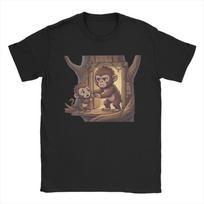 Baby Monkey Punch T Shirt Unisexs  Cotton Novelty TShirt Crewneck  Tee Shirt Short Sleeve Tops Printed S įvairiaspalvis