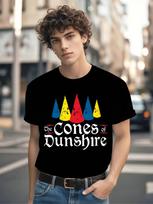 Parks and Recreation Cone Graphic T-shirt - Funny  Cones of Dunshire  Design - Black Casual Tee for Everyday & Office Wear - Machine Washable Apparel S įvairiaspalvis