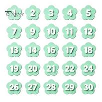Stationery Loss Prevention 30PCS Numbered Pencil Toppers, Reusable Prevent Confusion Labels, Caps Plastic Tracking Marker Clips, for Teachers Student žalia