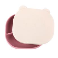 Anti-Slip Baby Weaning Dishes BPA-Free Toddler Feeding Tableware  Auxiliary Training raudona