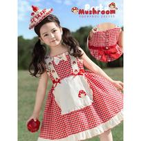 Girls' Dreamy Lolita Style Big Bow Strap Dress 130 cm