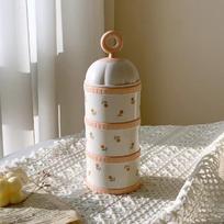 3 Layers Baby Milk Powder Box Tulip Infant Food Tank Practical Portable Formula Dispenser  Fruit Style 4