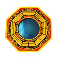 Stainless Steel Mirror Face Bagua Feng Shui Mirror Ancient Bagua Wooden Mirror  Tabletop Ornaments 16.5cm-Convex mirror