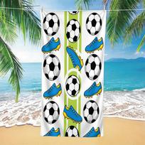 1 Piece Vibrant Cleated Shoe and Football Pattern Beach Towel, Soft Quick-Drying Microfiber, Ideal for Travel, Pool, Camping 75x150cm&1pc