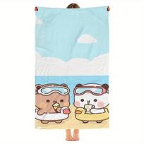 1PC Quick Dry Bear & Panda Beach Towel - Polyester Lightweight Soft Swimming Travel Towel, Unisex for Beach Pad Swimwear Camping 50X100cm