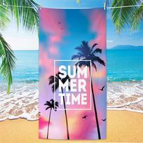 Gradient Pink Purple Palm Tree Summer Time Print Beach Towel Quick Dry For Summer Beach Swimming Pool Camping Daily Trip 50x100cm