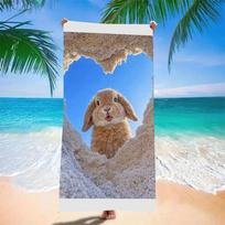 Cute Corgi Puppy Beach Towel Quick Dry Microfiber with Jumping Dog Print Soft Sand Free Blanket for Dog Lovers & Summer Travel 50x100cm