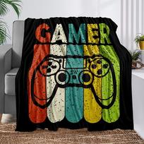 Microfiber Game Pattern Blanket Super Soft Throw Blankets For Bed Sofa Bedspread Decorative Camping Picnic Winter Warm Blanket Size: 75*100cm, Weight: 230 GSM
