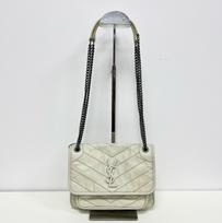 [Pre-Owned] YSL Niki Logo Vintage Ruched Chain Mini Bag - Very Good #4BG9A6 ONE SIZE