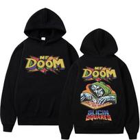 Autumn/Winter Singer MF DOOM Warm Hoodie Manga Retro Style Hip Hop Pattern Hoodie Men's and Women's Fashion Casual Sweatshirt S