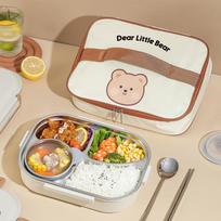 LEXIAOMAN 304 Stainless Steel Insulated Divided Bento Box