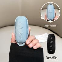French Style Leather Key Case for BYD D9/N7/N8 - Full Coverage Remote Control Protective Shell