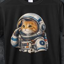 Cat astronaut shirt, Japanese cat shirt, japanese Retro Cat shirt, cat astronaut shirt, cat moon t shirt, cat space shirt, Vintage t shirt S