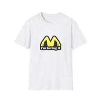 I'm Loving It parody logo T-Shirt | Fast Food Satire, Yellow M Icon L