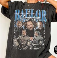 Baelor Targaryen T-Shirt, Vintage 90s Bootleg Rap Tee Style, House of the Dragon Retro Shirt, Comfort Colors® Pepper, Fantasy Fan Gift Idea L