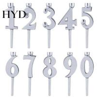 Reusable Cake Toppers 10 Pcs Number Birthday Candle Holder Set Digital Combination Stand Plastic for Parties Wedding Anniversary sidabras