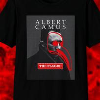 Camus Shirt, THE PLAGUE. Red, Doctor Mask. Albert. Books, Philosophy, Playwright, Sartre, Existentialism, Nietzsche, Dostoevsky, Kafka, phd 3XL