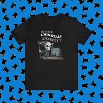Grim Reaper Uninstall Anxiety T-Shirt XL
