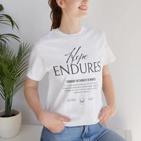 Hope Endures T-Shirt | Inspirational Scripture Text Tee XL